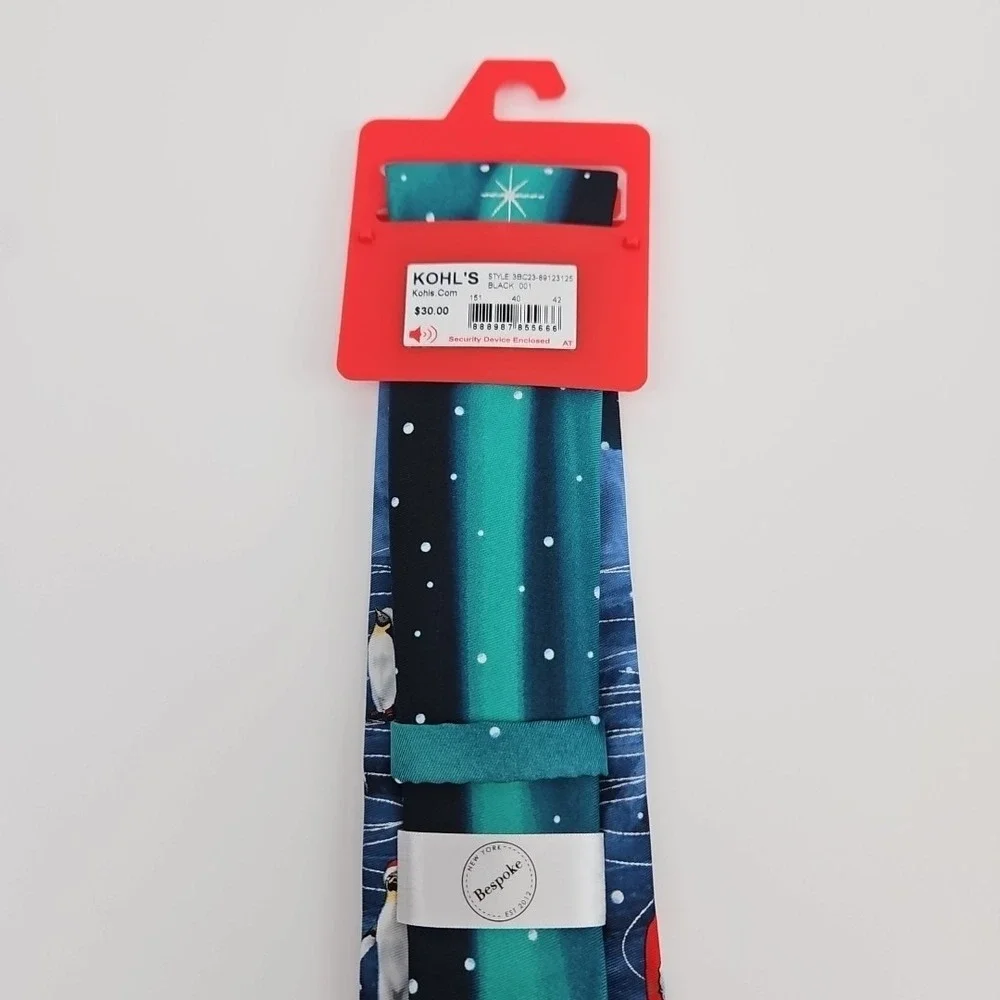 Christmas Neck Tie Ice‎ Skating Penguins Santa Hats Festive Gift Dad New